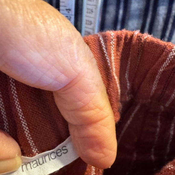 Maurices Rust and White Striped Pants. Excellent Condition. - Picture 5 of 8